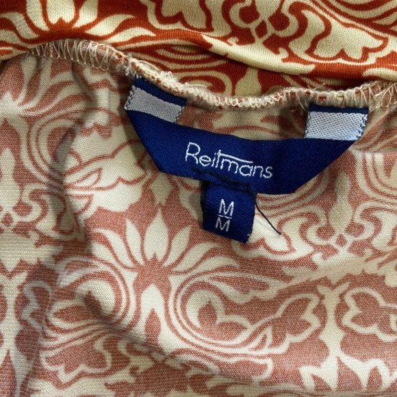 Rust & Cream Slinky CrissCross Top sz Medium - Picture 6 of 6